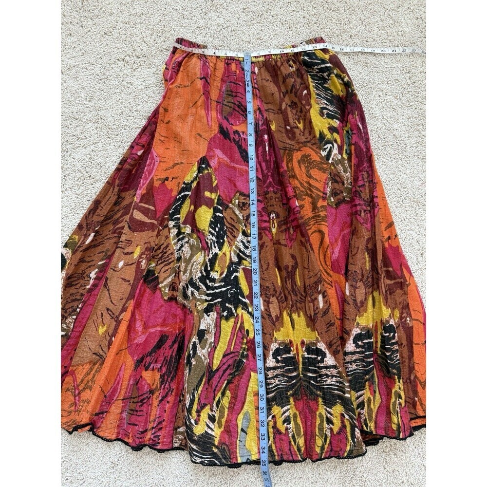 Soft Surroundings Women’s PS Kamala Boho Maxi Skirt Colorful Artsy Metallic - Picture 6 of 6